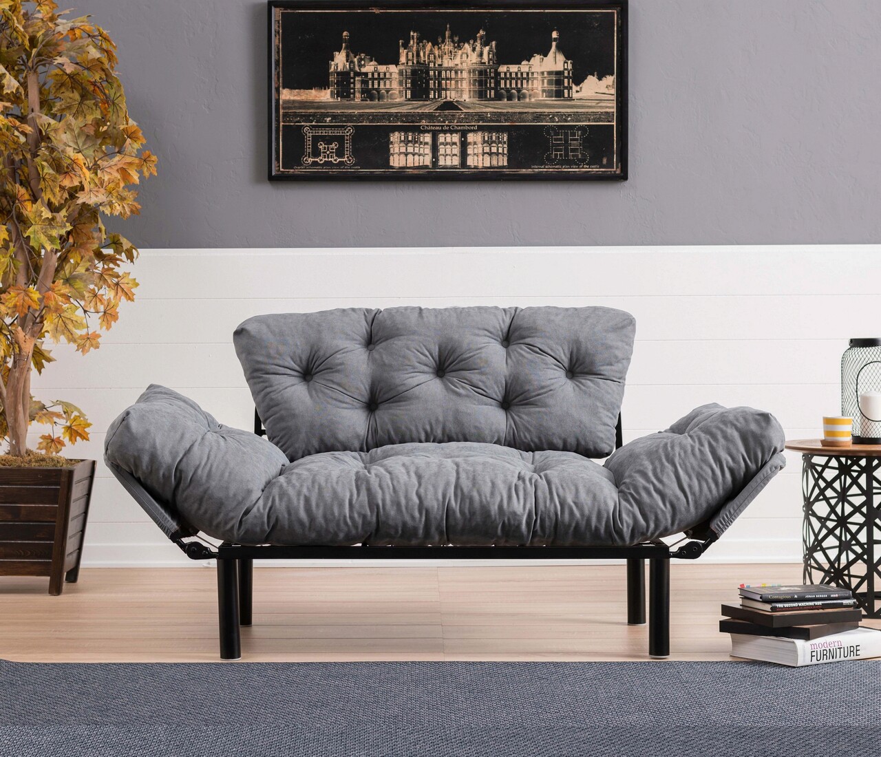 Canapea extensibila 2 locuri, Atelier del Sofa, 859FTN1218, Gri - imagine 6